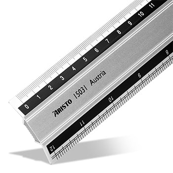 Régua Alumínio 30cm Aristo AR15031 c/Base Borracha