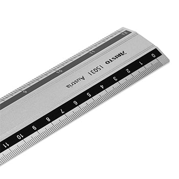Régua Alumínio 30cm Aristo AR15031 c/Base Borracha