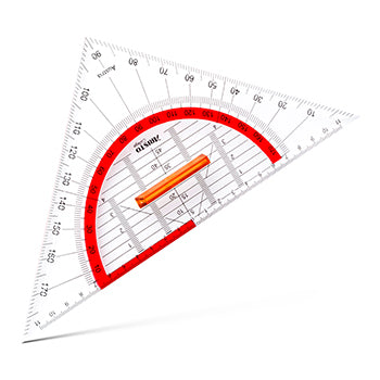 Esquadro Geométrico 25cm Aristo Geocollege AR23008 com Pega