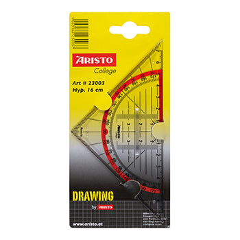 Esquadro Geométrico 16cm Aristo Geocollege AR23003 com Pega