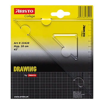 Esquadro Plástico Cristal 45G-20cm Aristo Geocollege AR23420