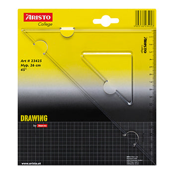Esquadro Plástico Cristal 45G-25cm Aristo Geocollege AR23425