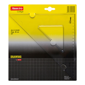 Esquadro Plástico Cristal 45G-30cm Aristo Geocollege AR23430