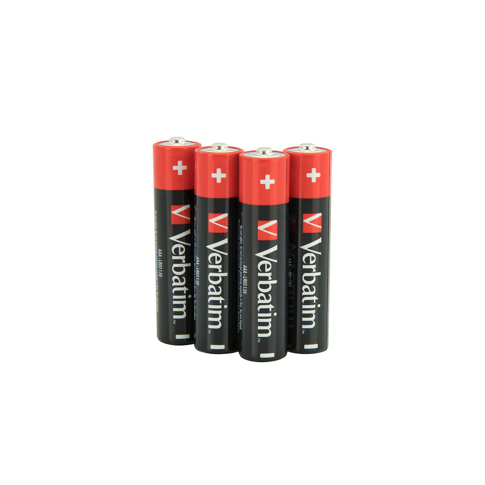 Pilhas AAA LR03 Alcalinas 1.5V 1300mAh Verbatim 49500 4un
