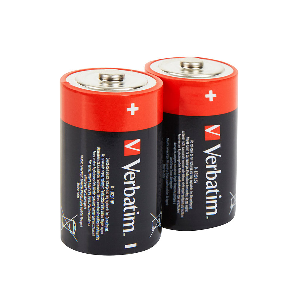 Pilhas LR20 / D Alcalinas 1.5V 18000mAh Verbatim 49923 2un