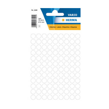 Etiquetas Redondas 08mm Branco Herma1840 540un