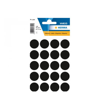 Etiquetas Redondas 19mm Preto Herma1879 100un