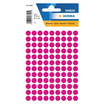 Etiquetas Redondas 08mm Rosa Herma1836 540un
