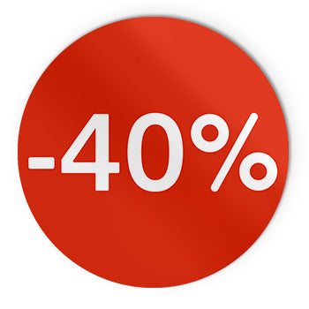 Etiquetas Promocionais Redondas -40% Rolo 400un Vermelho