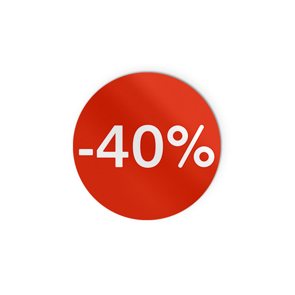 Etiquetas Promocionais Redondas -40% Rolo 400un Vermelho