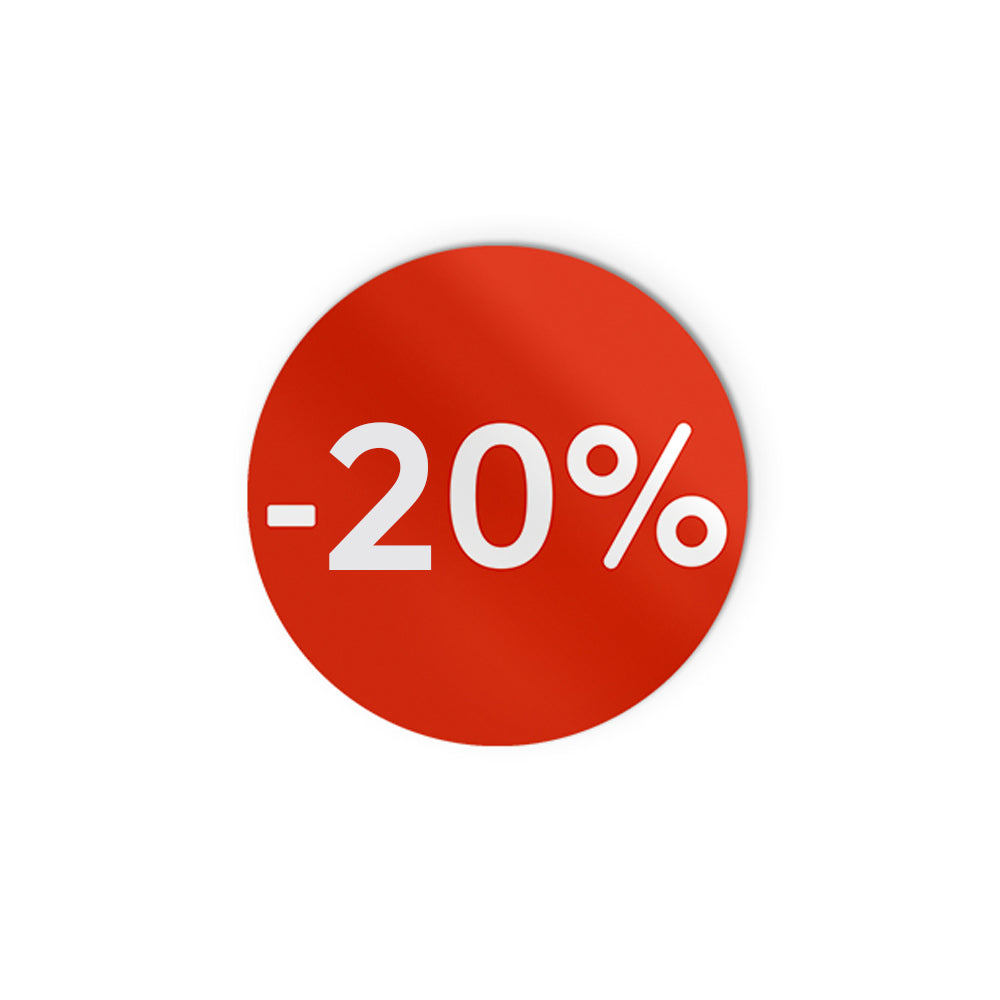 Etiquetas Promocionais Redondas -20% 400un Vermelho