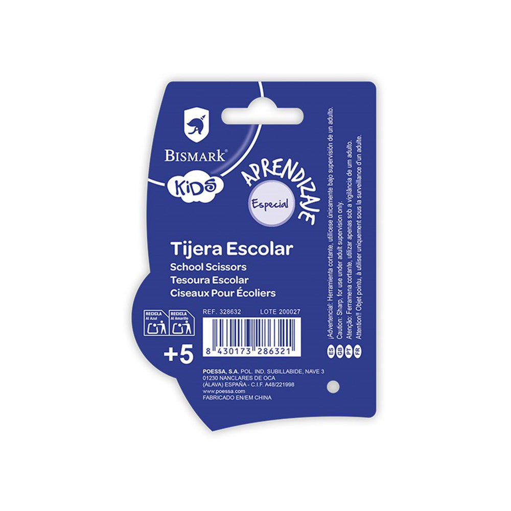Tesoura 18cm Iniciação Pega Dupla Blister Sortido 1un