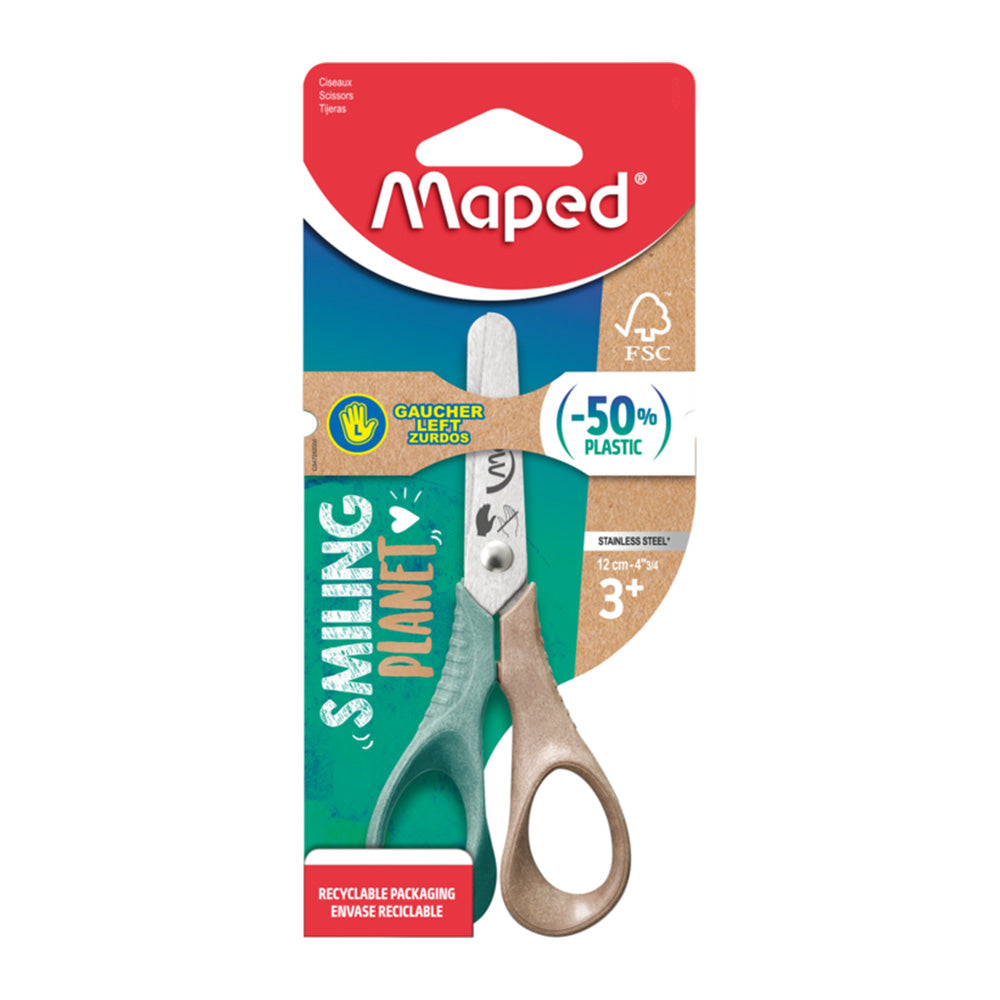 Tesoura 12cm Maped Smiling Planet Esquerdinos 1un
