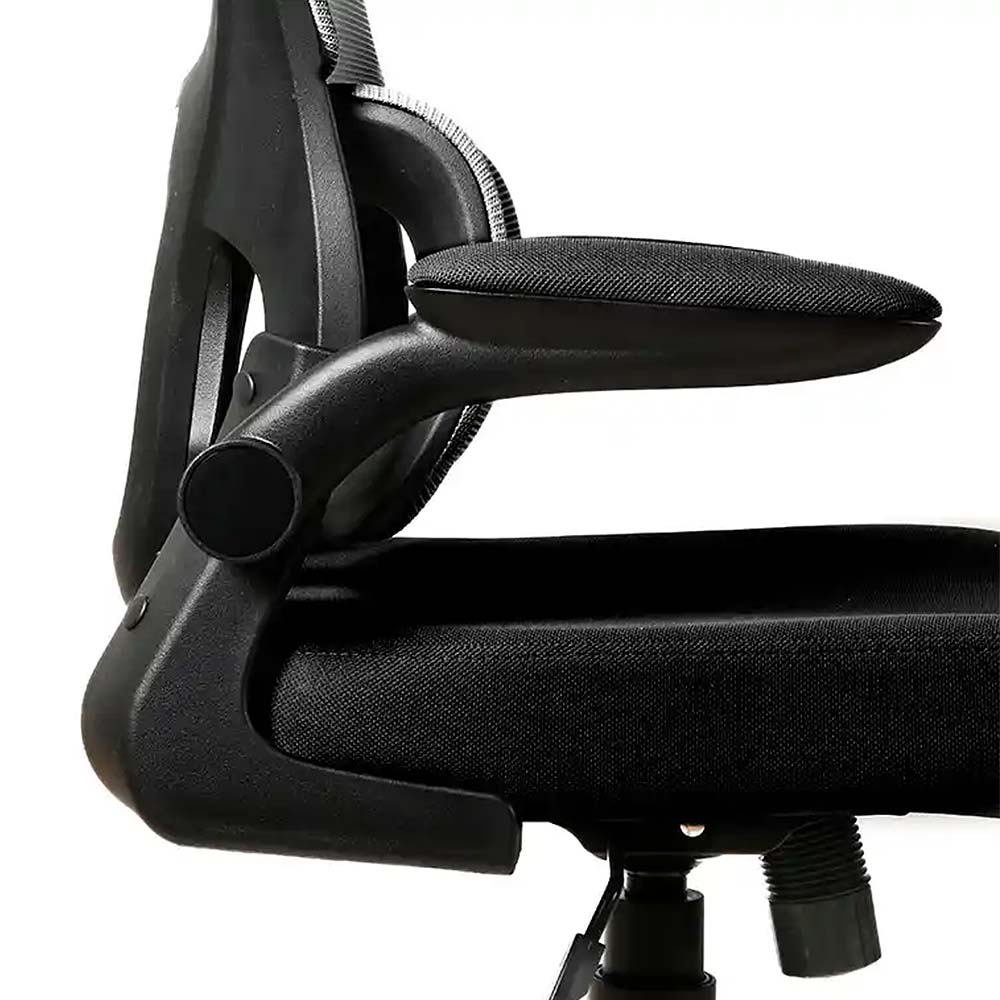 Cadeira Direção Giratória Metal Tecido Preto