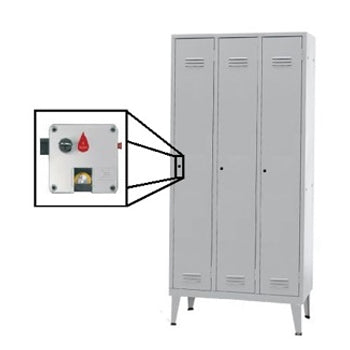 Cacifos Metálicos Triplo 3 Cacifos 900x400x1700mm Cinza