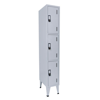 Cacifos Metálicos Simples 3 Cacifos 300x500x1900mm Cinza