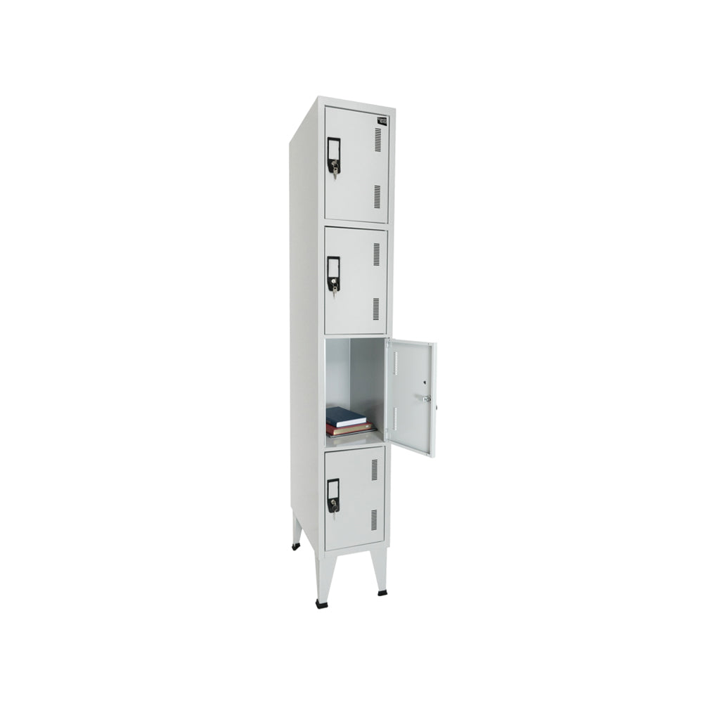 Cacifos Metálicos Simples 4 Cacifos 300x500x1900mm Cinza