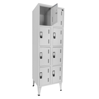 Cacifos Metálicos Duplo 8 Cacifos 600x500x1900mm Cinza