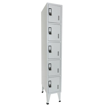 Cacifos Metálicos Simples 5 Cacifos 300x500x1900mm Cinza