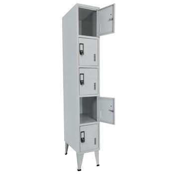 Cacifos Metálicos Simples 5 Cacifos 300x500x1900mm Cinza