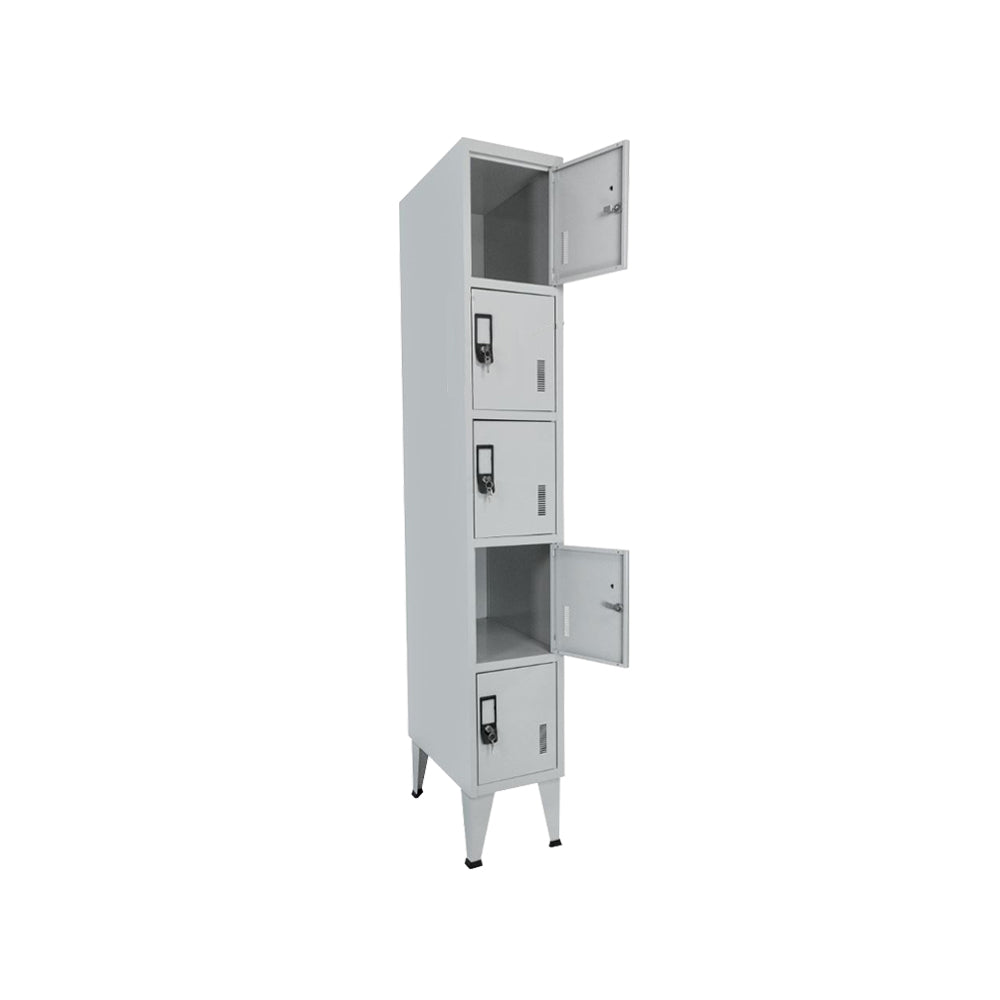 Cacifos Metálicos Simples 5 Cacifos 300x500x1900mm Cinza