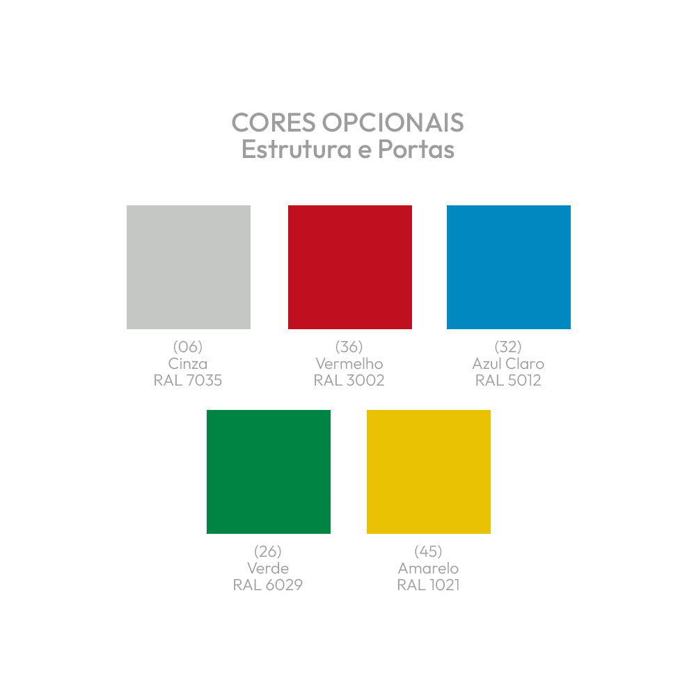 Cacifos Metálicos Simples 5 Cacifos 300x500x1900mm Cinza