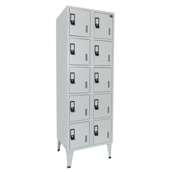Cacifos Metálicos Duplo 10 Cacifos 600x500x1900mm Cinza