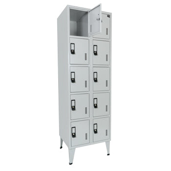 Cacifos Metálicos Duplo 10 Cacifos 600x500x1900mm Cinza
