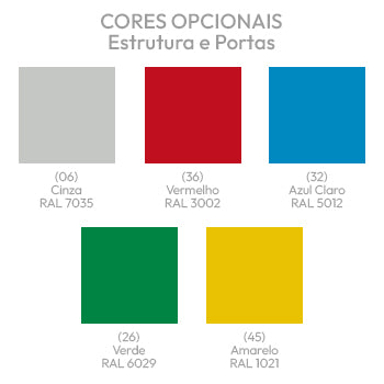 Cacifos Metálicos Simples 1 Cacifo 300x500x1900mm Cinza