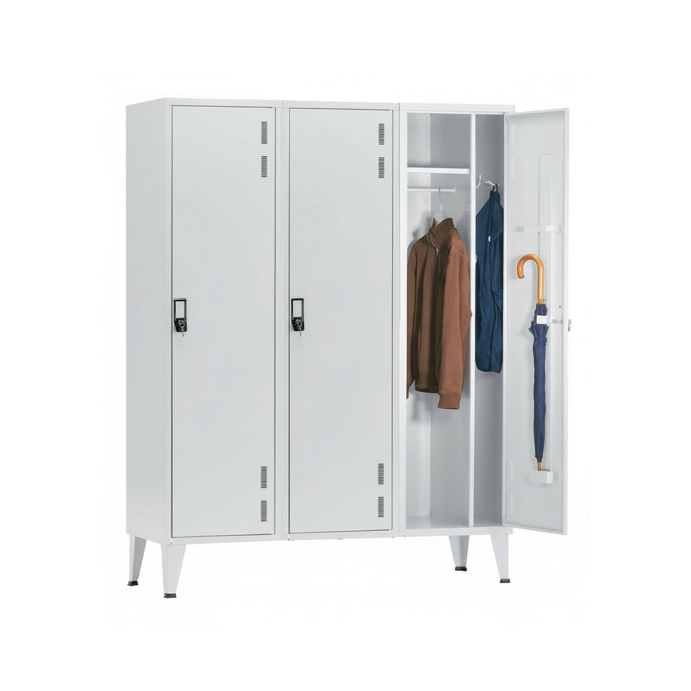 Cacifos Metálicos P/Indústria 3 Cacifos 1350x500x1900mm Cinz