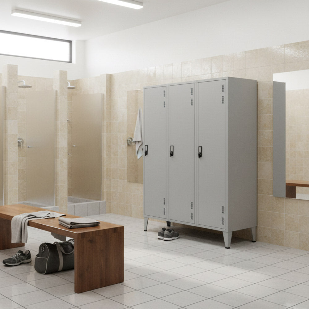 Cacifos Metálicos P/Indústria 3 Cacifos 1350x500x1900mm Cinz