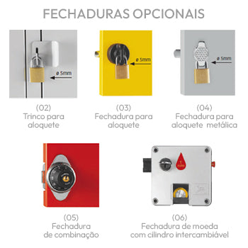 Cacifos Metálicos 10 Cacifos 217x420x1650mm Cinza