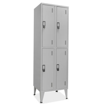 Cacifos Metálicos Duplo 4 Cacifos 600x500x1900mm Cinza