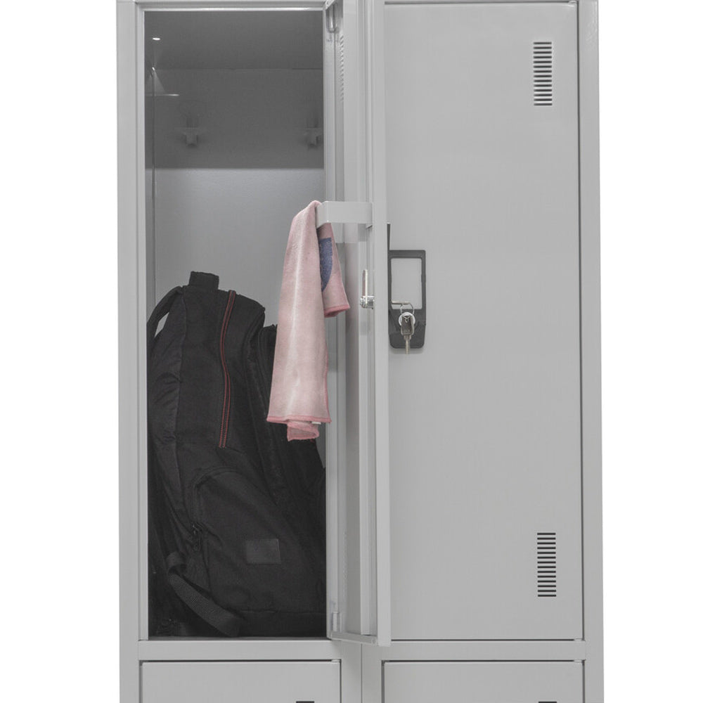 Cacifos Metálicos Duplo 4 Cacifos 600x500x1900mm Cinza