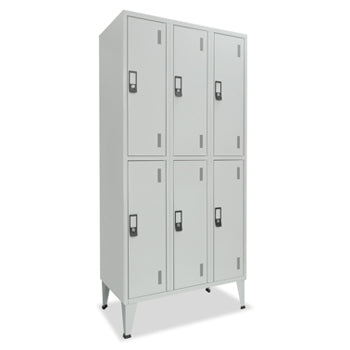 Cacifos Metálicos Triplo 6 Cacifos 900x500x1900mm Cinza