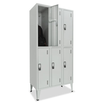 Cacifos Metálicos Triplo 6 Cacifos 900x500x1900mm Cinza