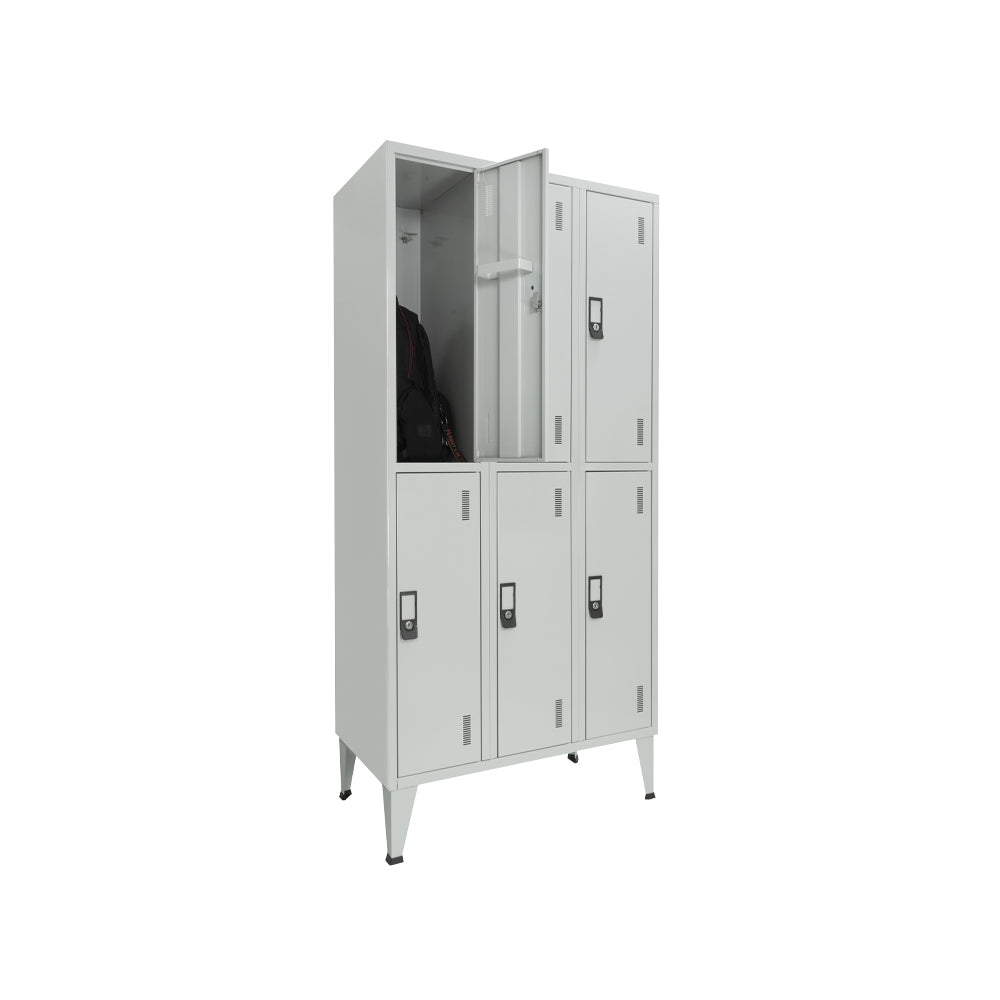 Cacifos Metálicos Triplo 6 Cacifos 900x500x1900mm Cinza