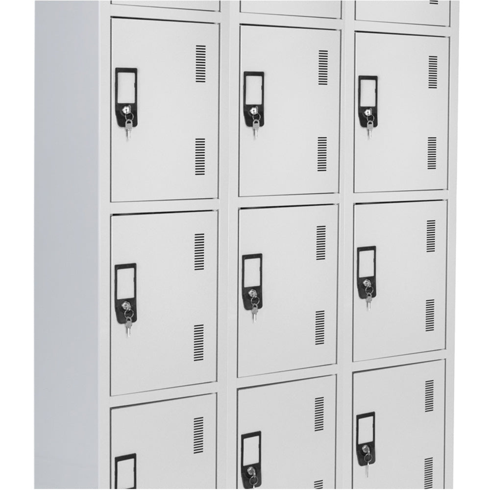 Cacifos Metálicos Triplo 12 Cacifos 900x500x1900mm Cinza