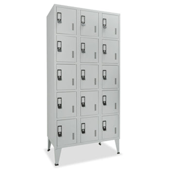 Cacifos Metálicos Triplo 15 Cacifos 900x500x1900mm Cinza