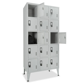 Cacifos Metálicos Triplo 15 Cacifos 900x500x1900mm Cinza