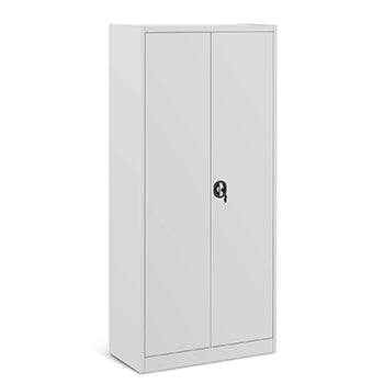 Armario Portas Bater 4 Prateleiras Fechadura Rotativa Cinza