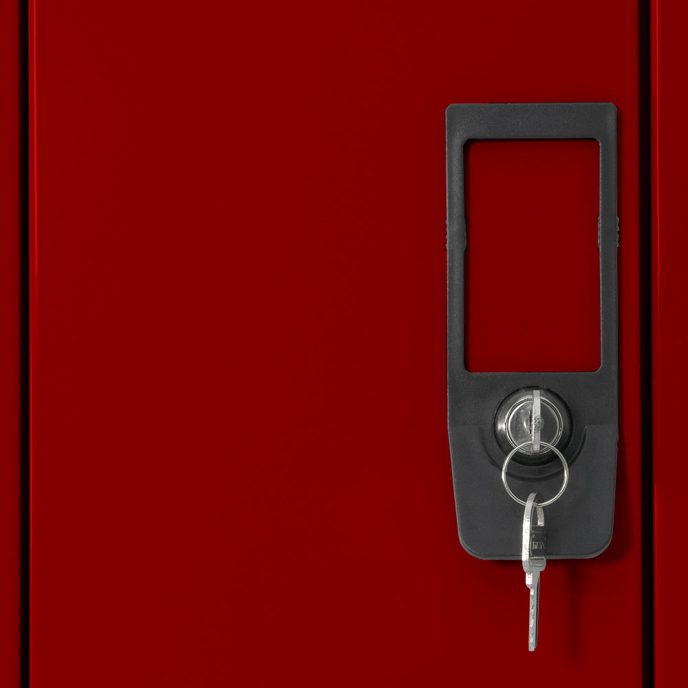 Cacifos Metálicos Duplo 4 Cacifos 600x500x1900mm Vermelho
