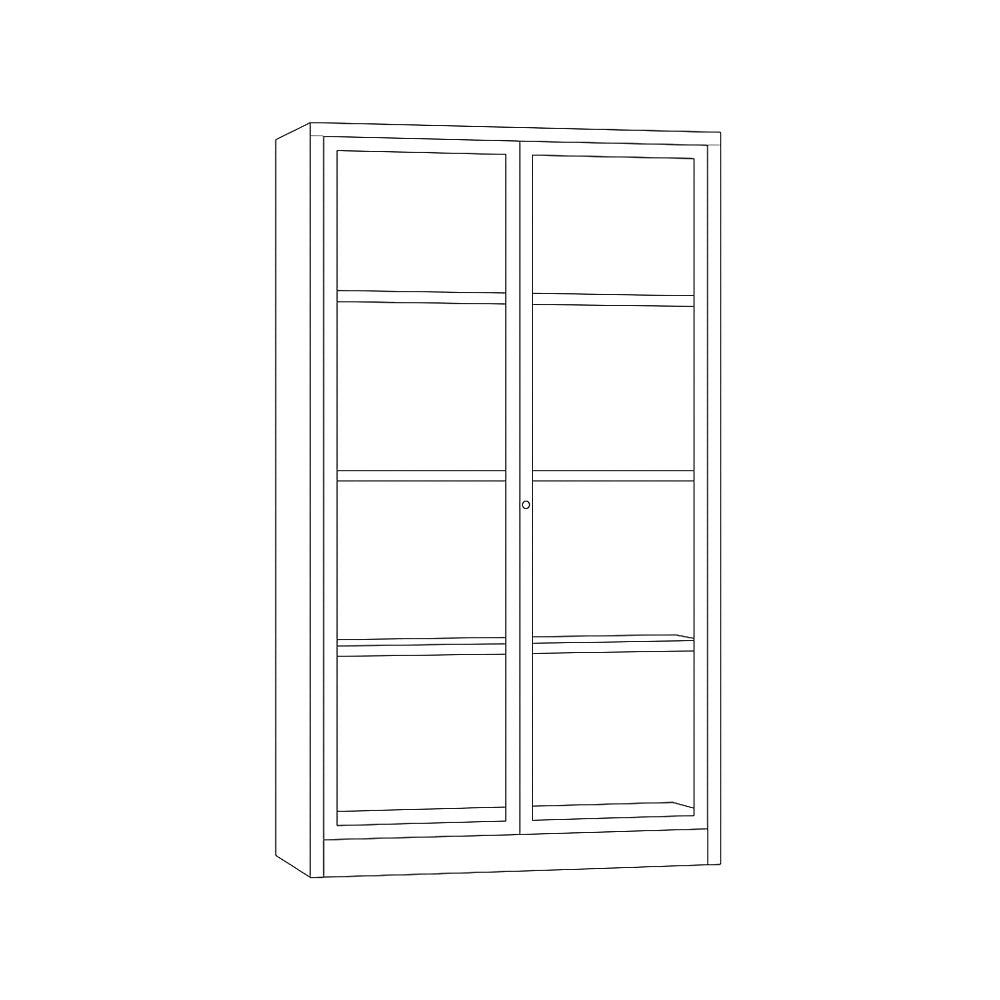 Armario Portas Correr Vidro 3 Prateleiras 1200x420x1540