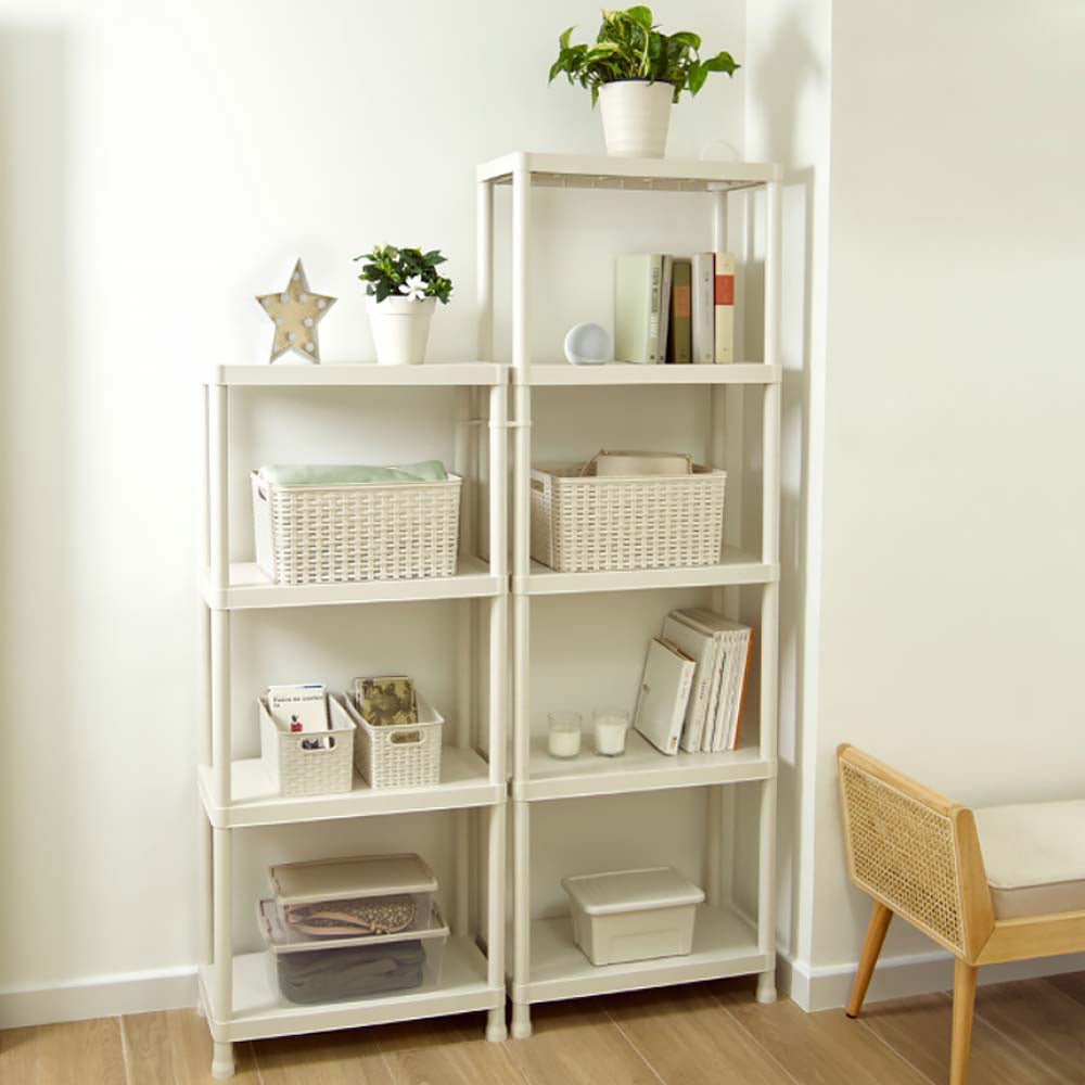 Estante 4 Prateleiras Stack 30x60x140cm Bege