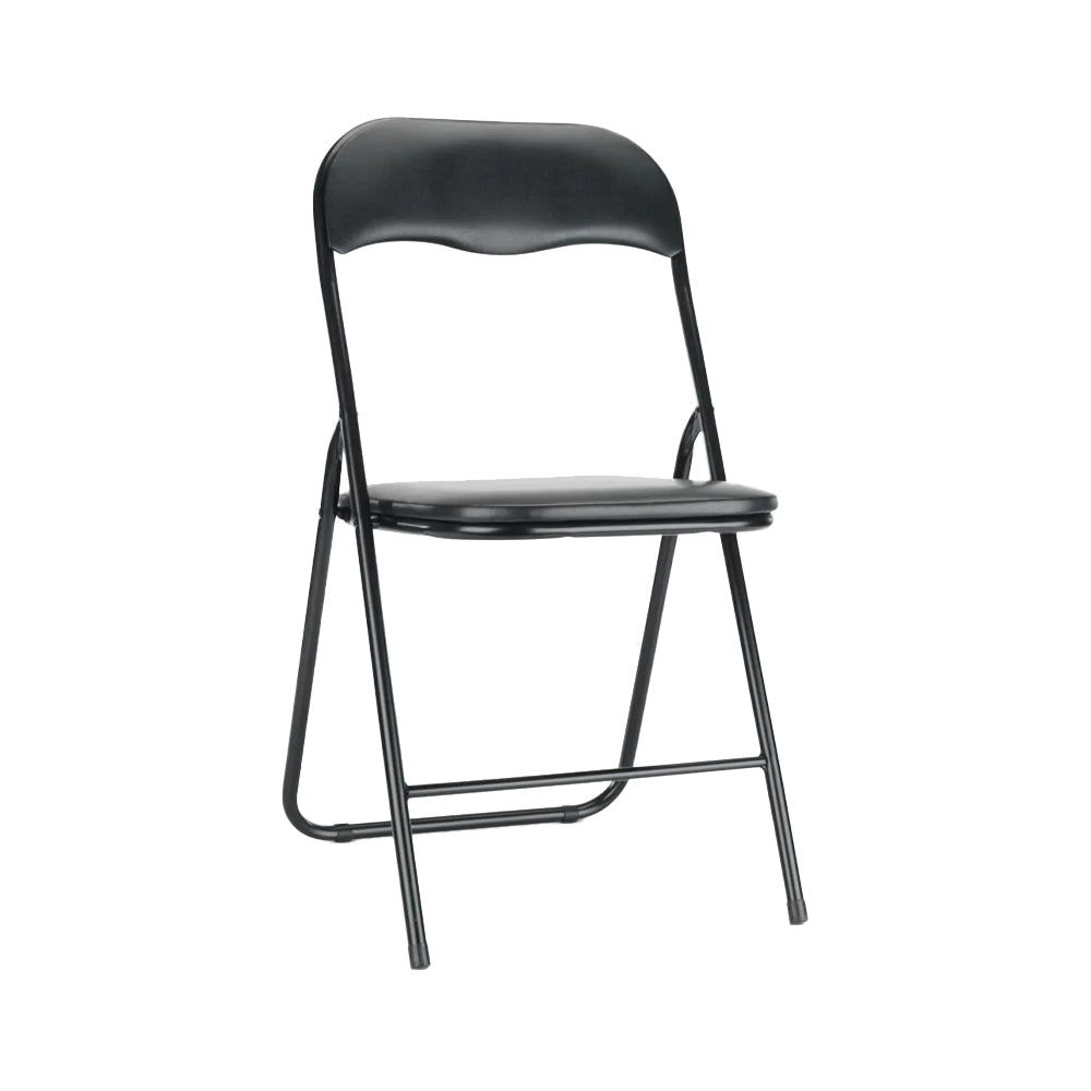 Cadeira Dobrável Semi-Pele Preto