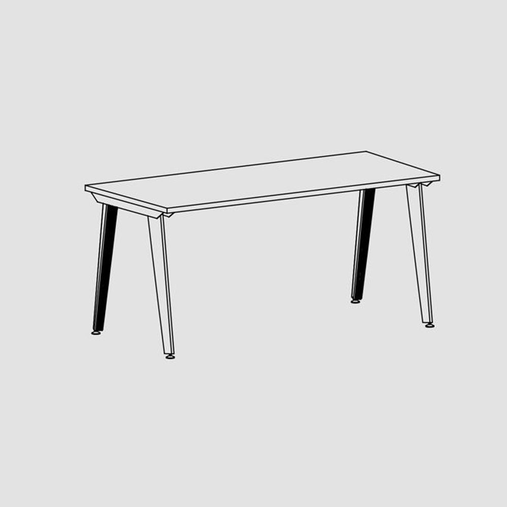 Secretaria LinhaART 1200x800x740 Estrutura Branco/Tampo Faia