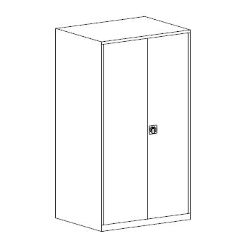 Armario Portas Bater 4 Prateleiras Fechadura Rotativa Preto