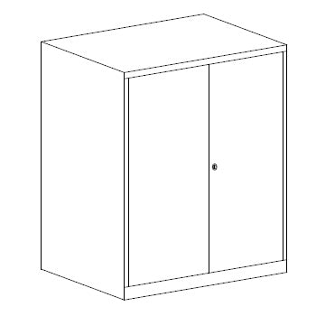 Armario Baixo Portas Bater 1 Prateleira 800x420x800