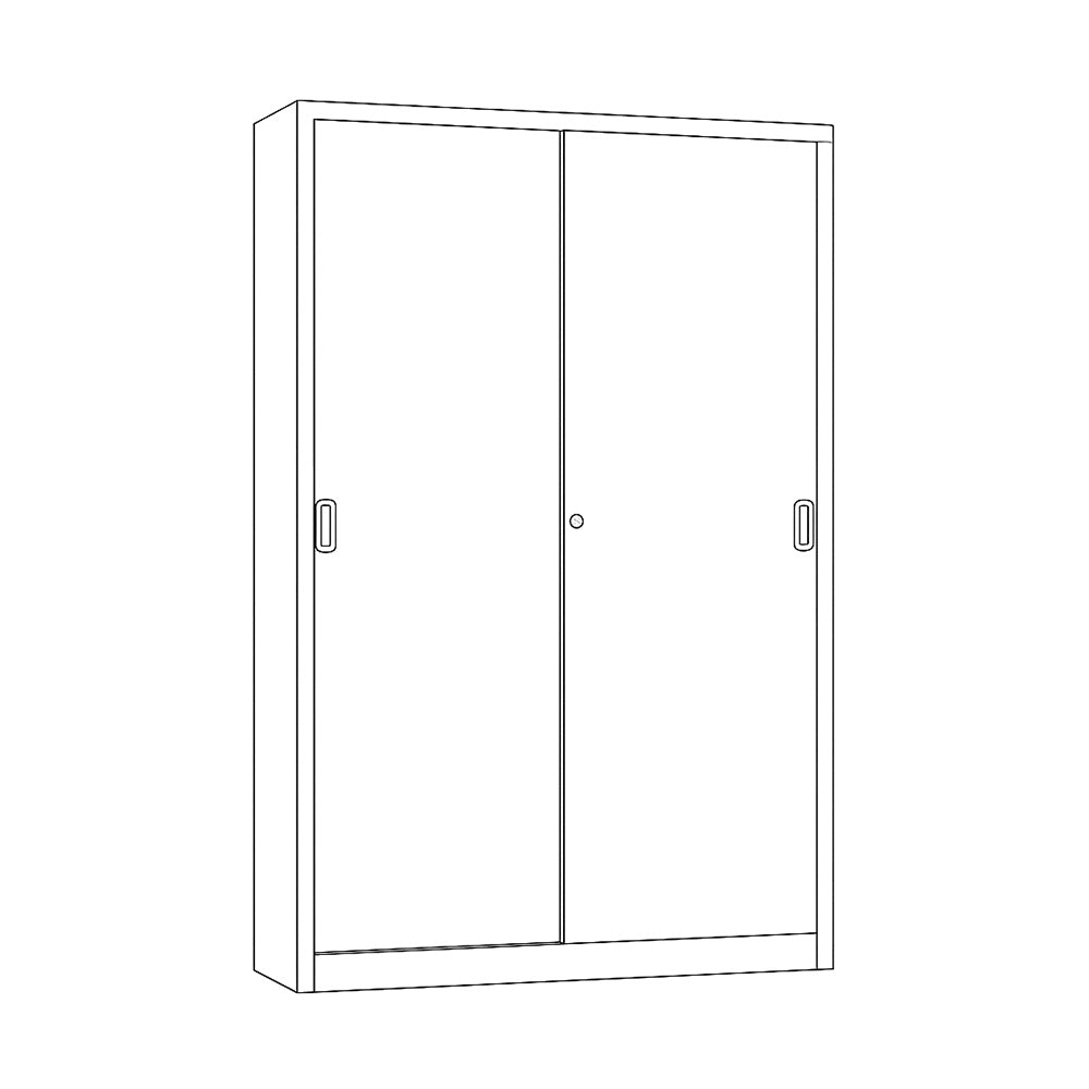 Armario Portas Correr 4 Prateleiras 1000x420x1950 Preto