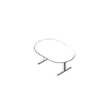 Mesa Reuniões Oval Linha Medusa 2400x1200x750